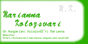 marianna kolozsvari business card